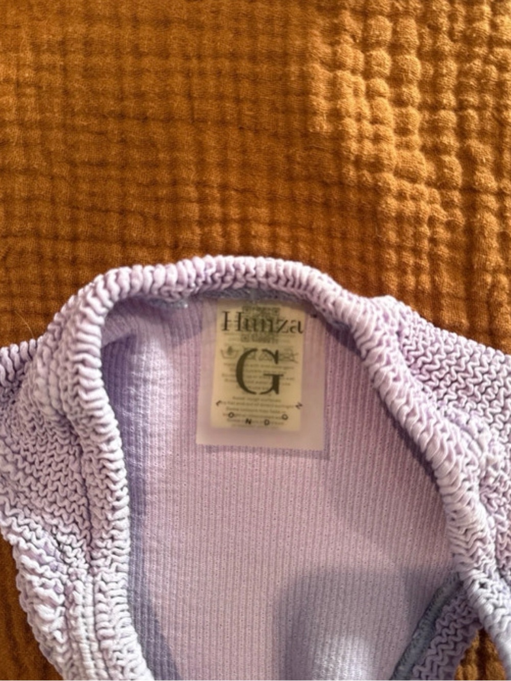 Hunza G Gigi Lilac Textured Bikini Set - Picture 3 of 4